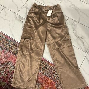 Satin cargo pants